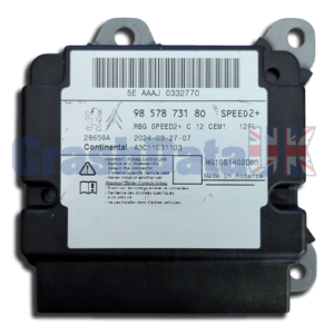 VAUXHALL CORSA F 9857873180 A3C11031103 Airbag ECU Crash Data Reset